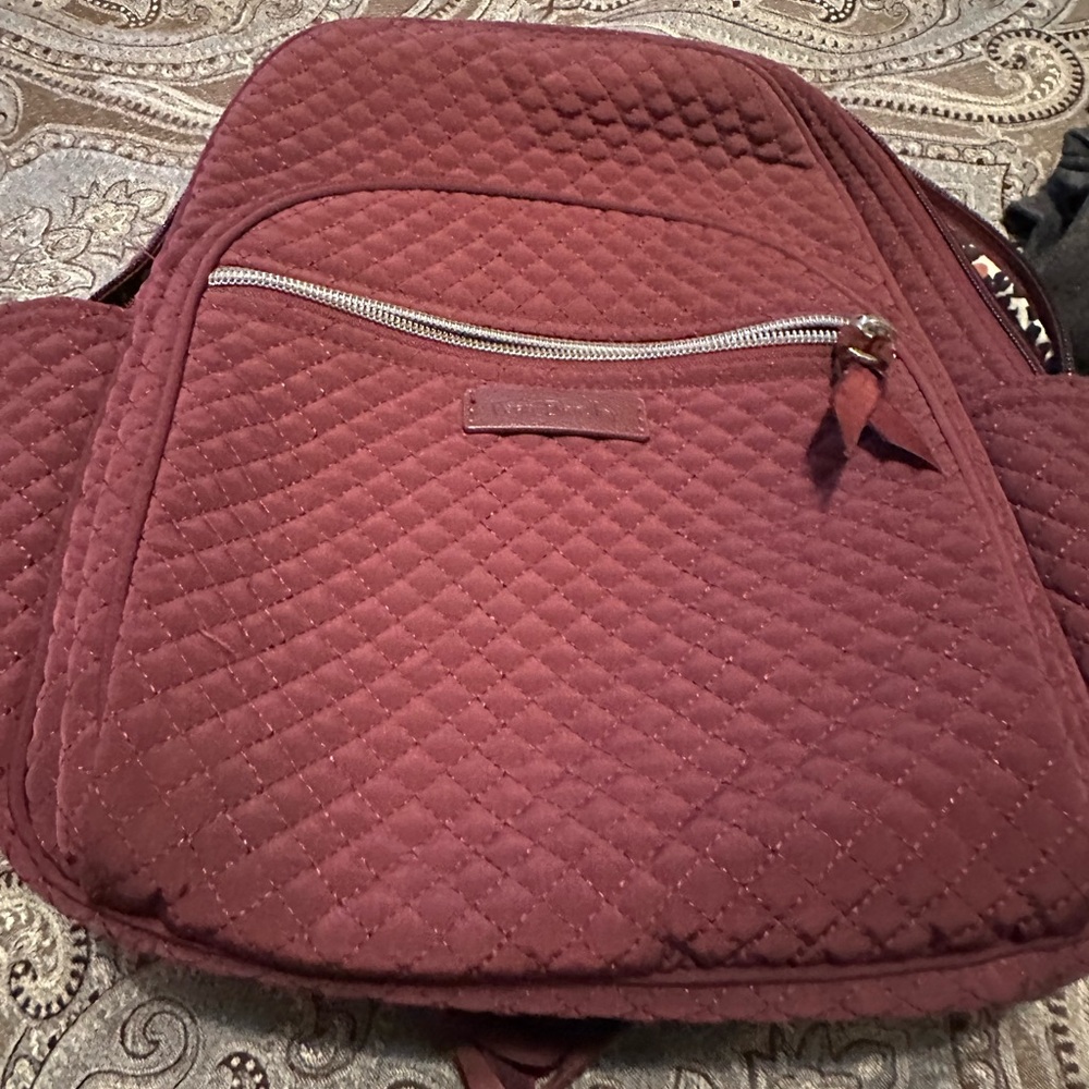 Vera Bradley Quilted Maroon Backpack